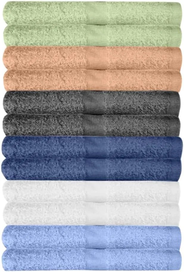 Fine Crafted KAHAF COLLECTION 12 Pack Washcloths Multicolour Cotton Extra Absorbent Excellent