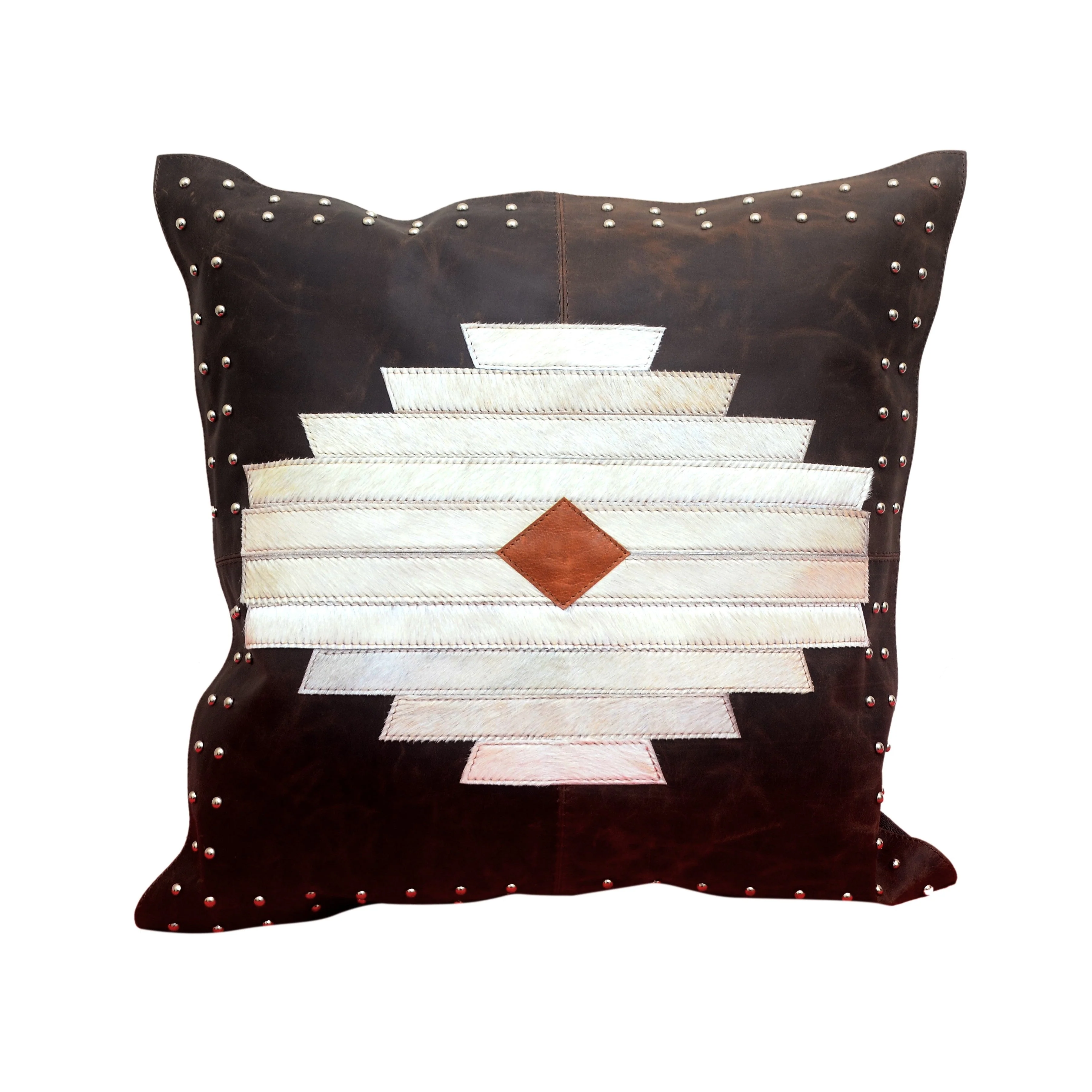 Reusable Leather amp Hide Aztec Throw Pillow Classic