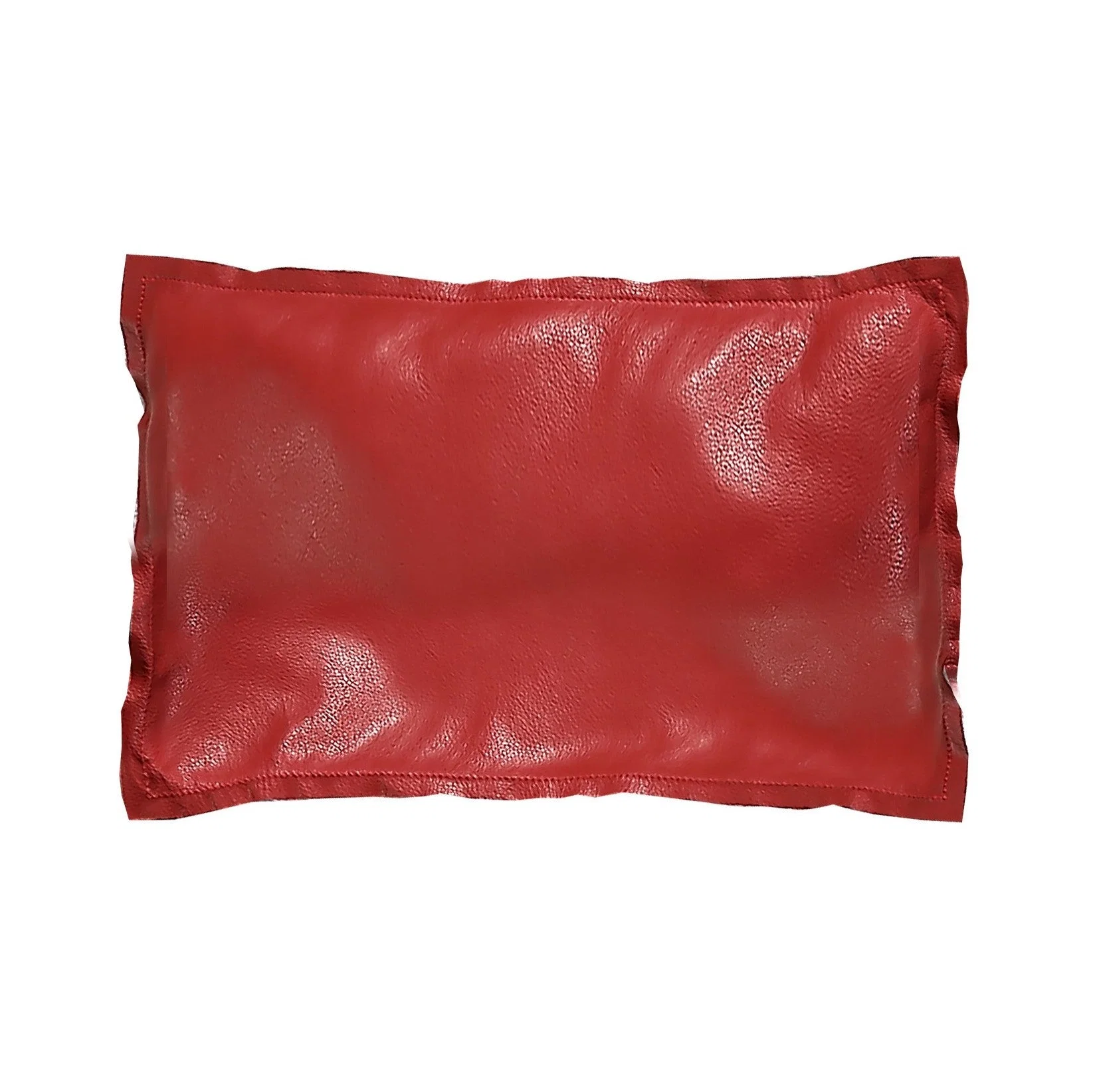 Artisan Red Pebble Leather Pillow Fashionable
