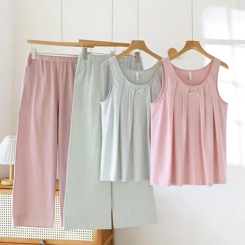 Specialty Ownkoti Solid Color Cotton Tank amp Pants Sleepwear Soft