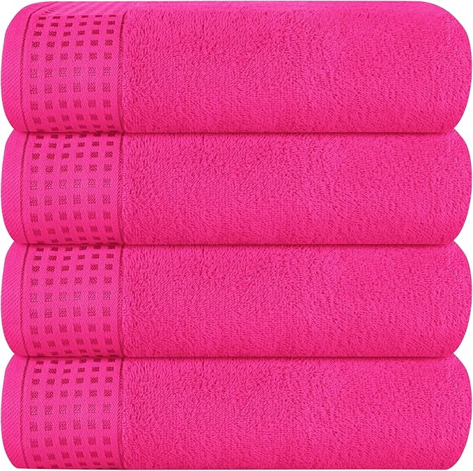 Elite GLAMBURG Ultra Soft 4 Pack Oversized Bath Towel Set 27×54 inches Cotton Practical
