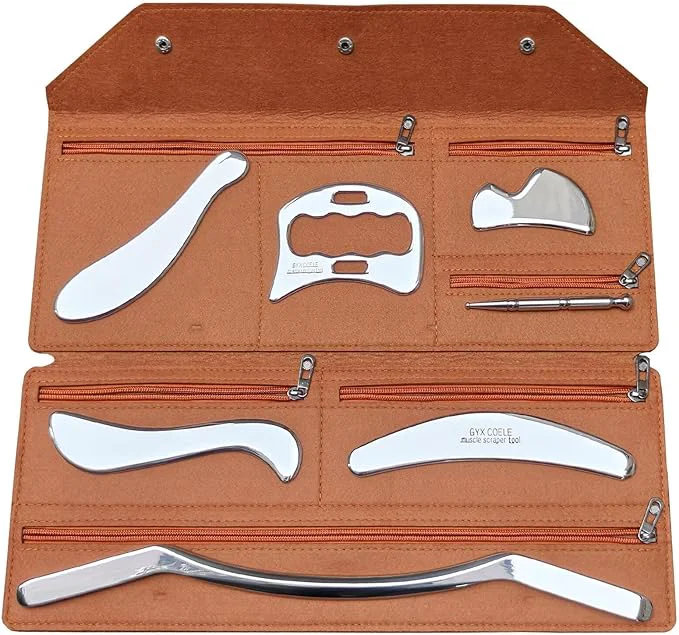 Trendy 7 in 1 Stainless Steel Muscle Scraper Tool Set IASTM Tool Scraping Massage Verified