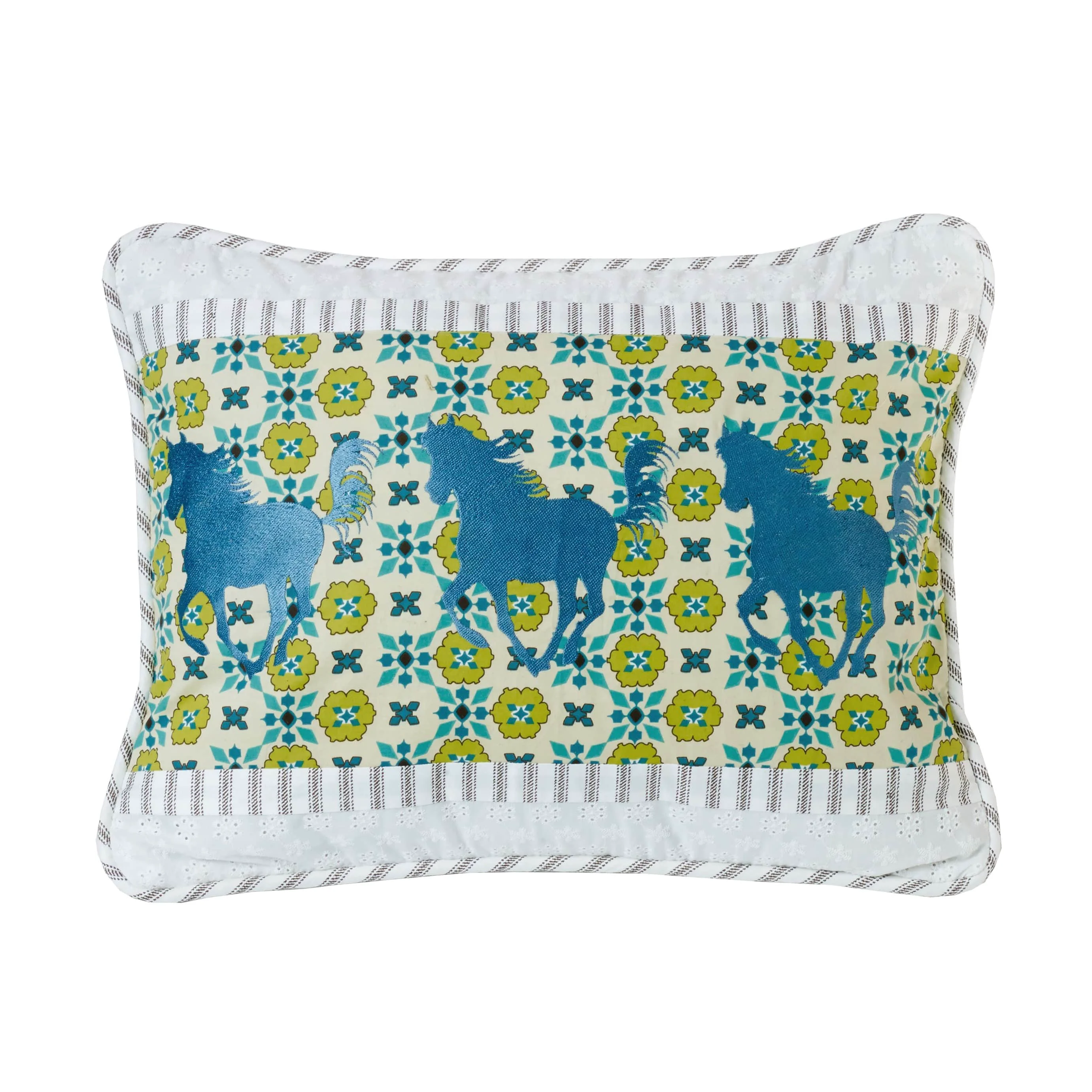 Refined Horse Embroidery Pillow Powerful