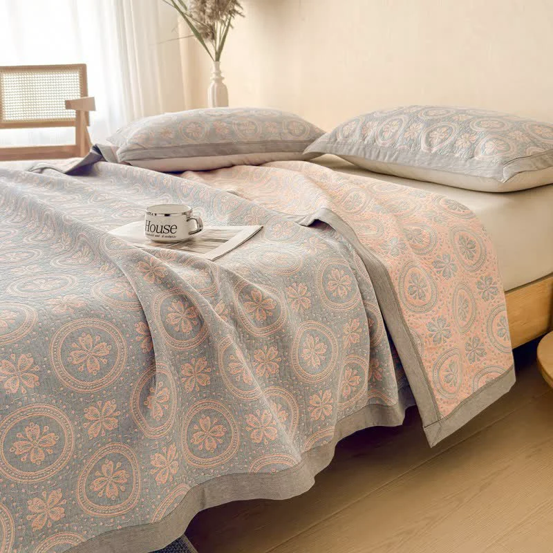 Enhanced Ownkoti Cotton Vintage Pattern Muslin Quilt Blanket Prestigious