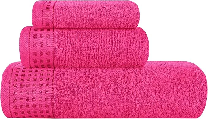 Detailed GLAMBURG Ultra Soft 3 Pack Cotton Towel Set Contains a Bath Towel 28×55 inch Durable