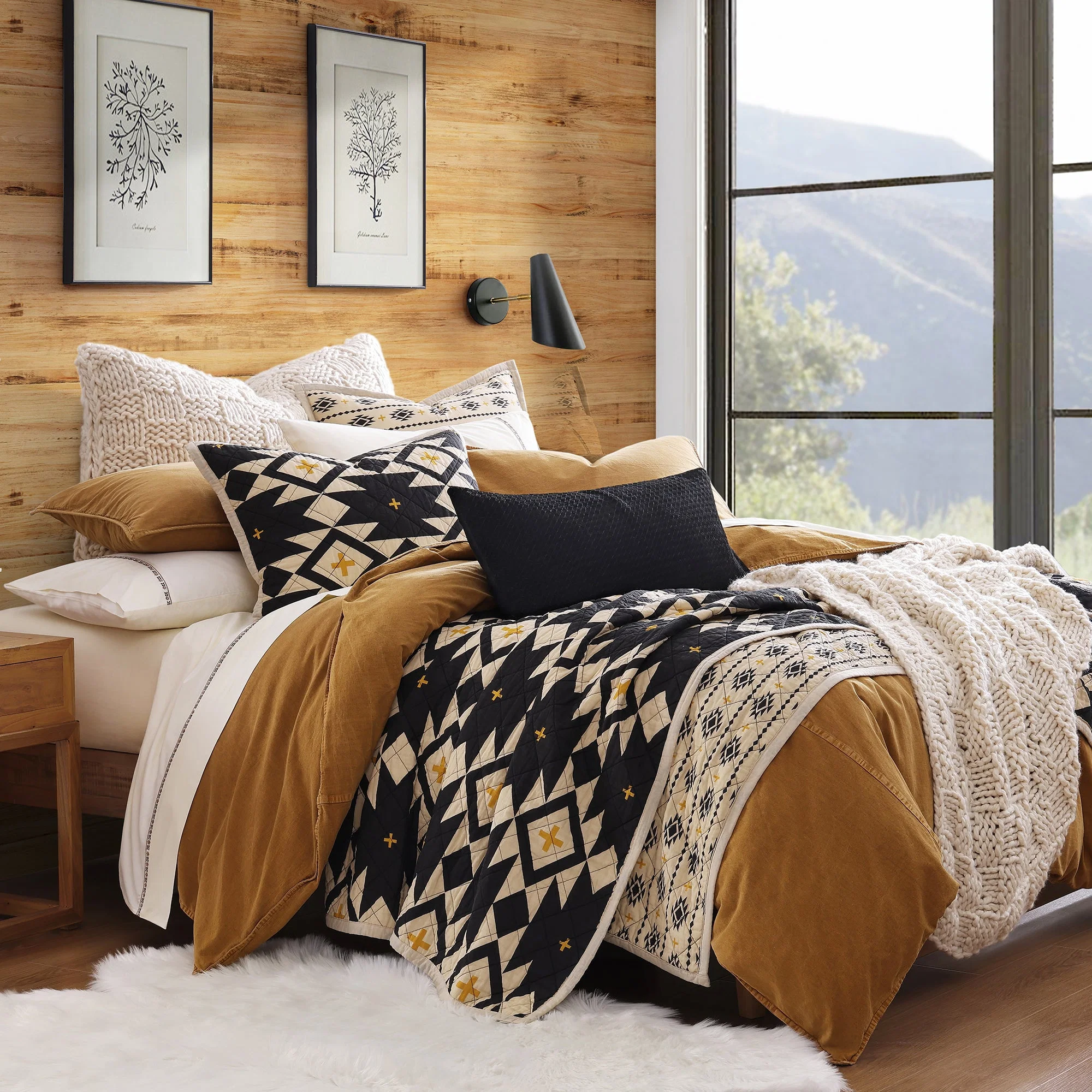 High-Performance High Desert Reversible Quilt Set 2 Pc Crafted