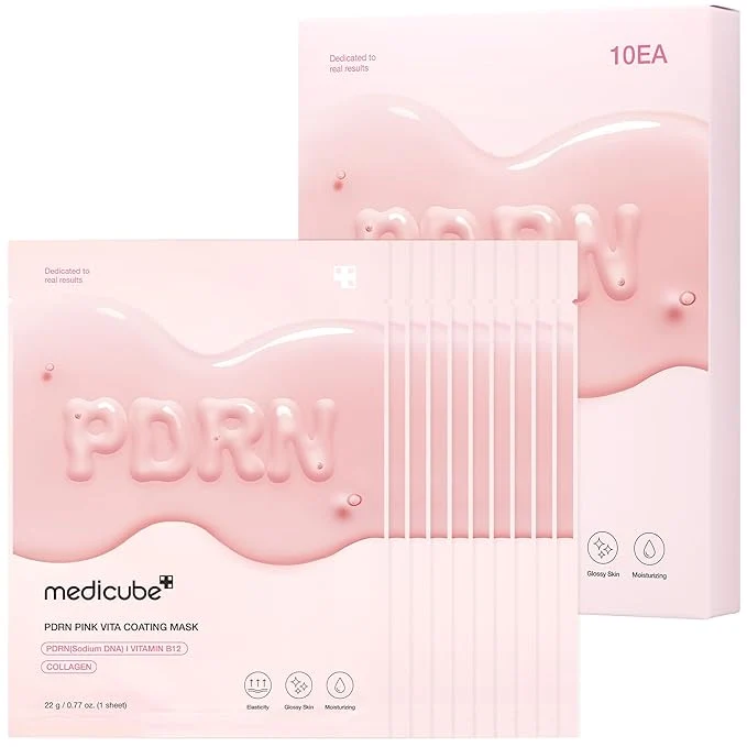 Smooth medicube Salmon DNA PDRN Pink Vita Coating Sheet Mask 10EA Efficient