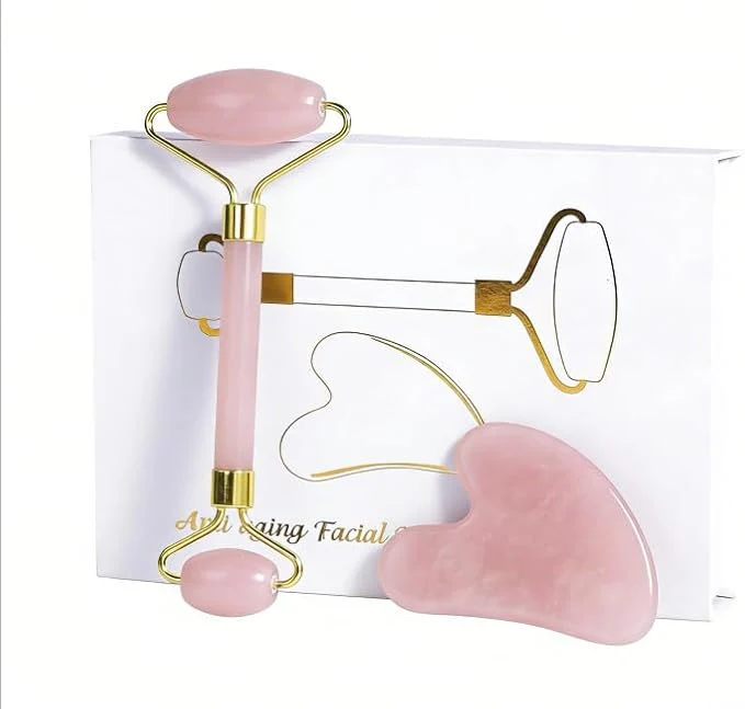 Crafted Jade Roller Gua Sha Tools – Nature Gua Sha Facial Tool Skin Tightening Face Sustainable