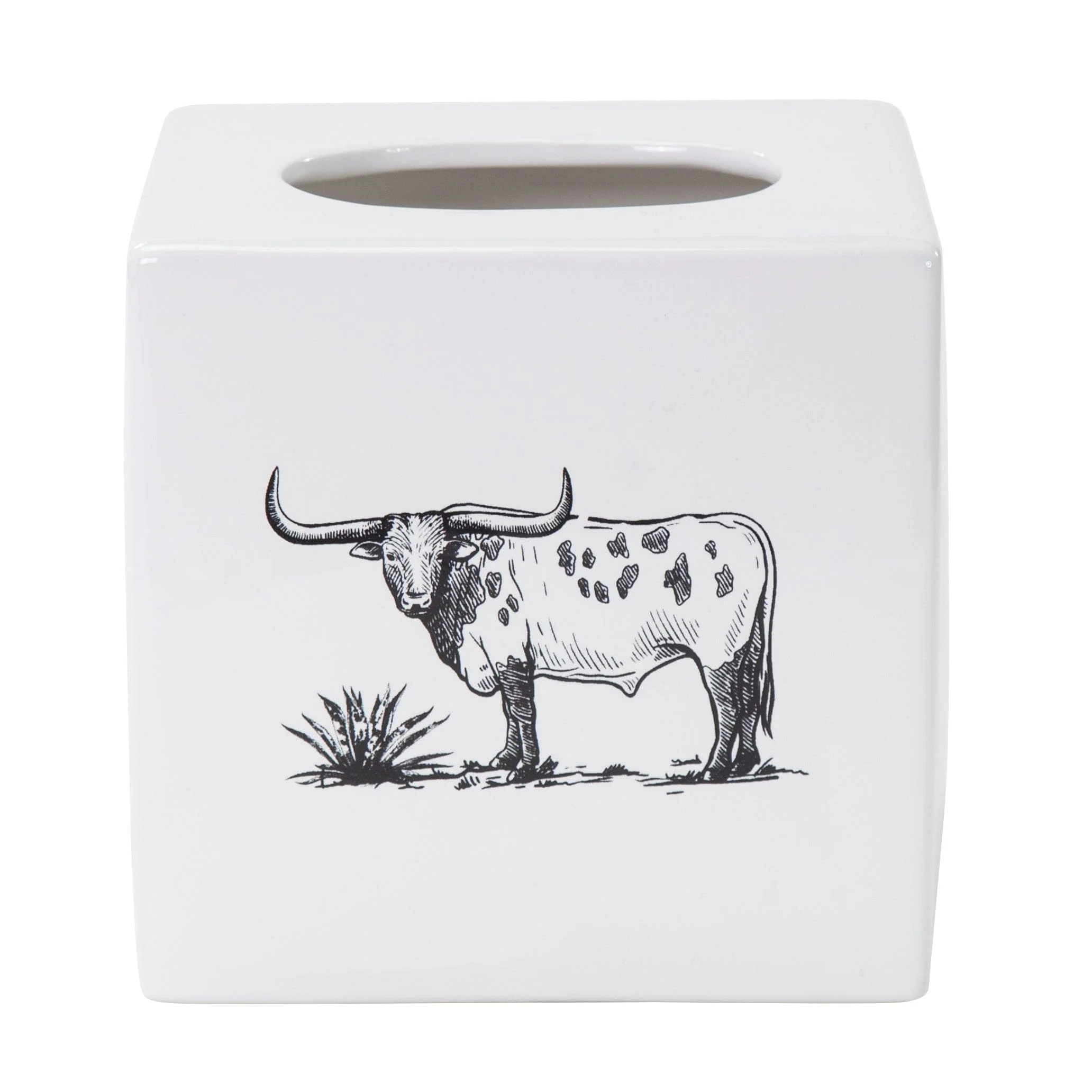 Soft Ranch Life Ceramic Tissue Box Cover Professional