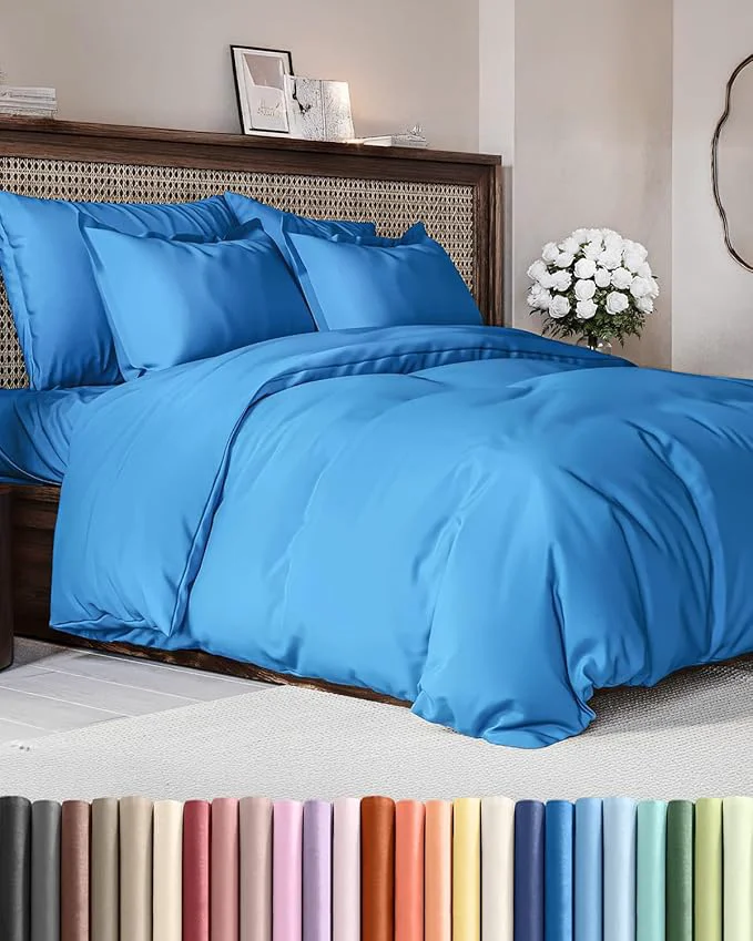 Reliable Duvet Cover Full Size Set – Extra Soft Full Duvet Cover 80 quot x 90 quot with 2 Pillow Shams – Hotel Luxury Easy Care amp Fade w Zipper Closures amp Ties – All Season Comfy and Breathable Royal Blue Dependable
