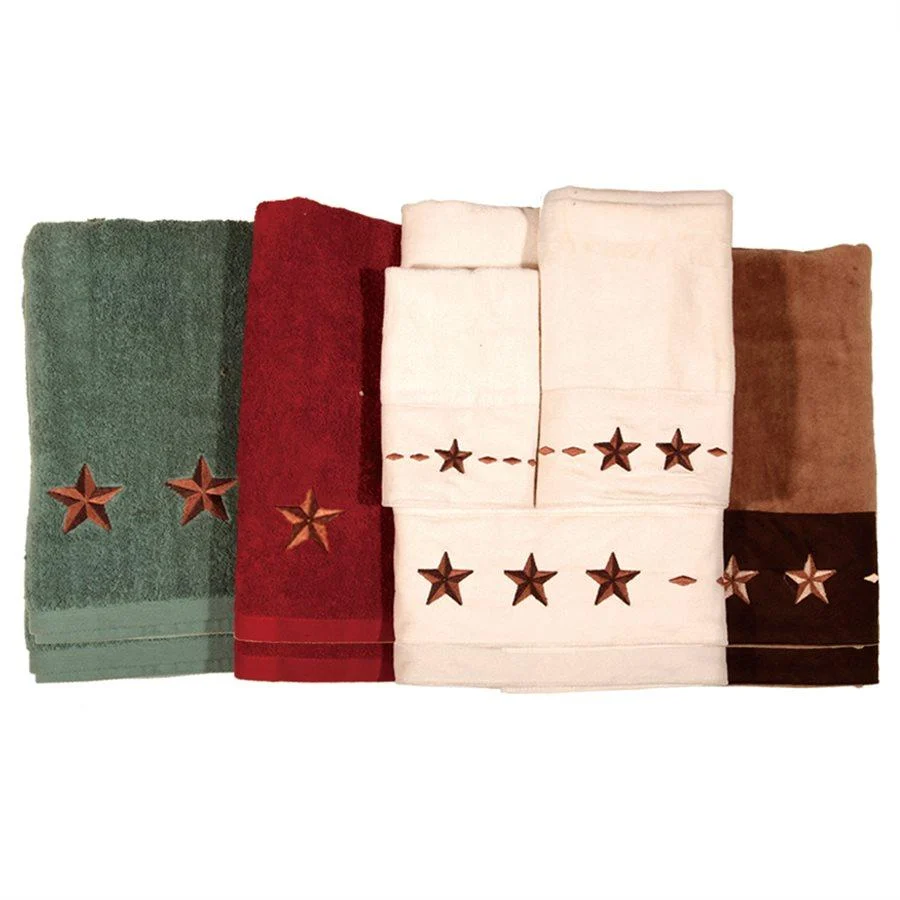 Luxury Embroidered Star Towel Set 3 Pc Contemporary