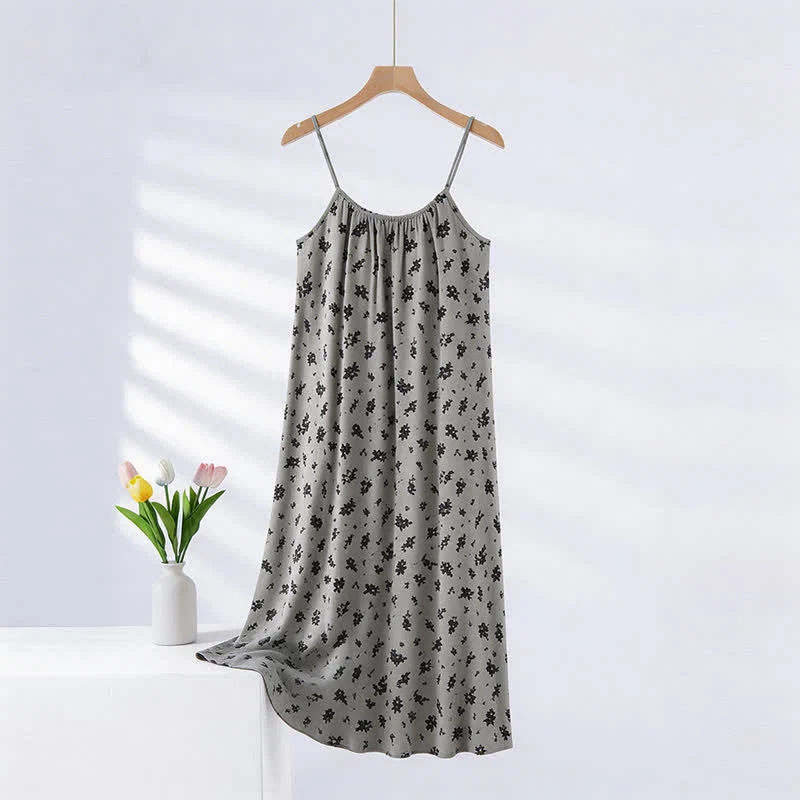 Stylish Ownkoti Vintage Floral Leaf Camisole Nightgown Genuine