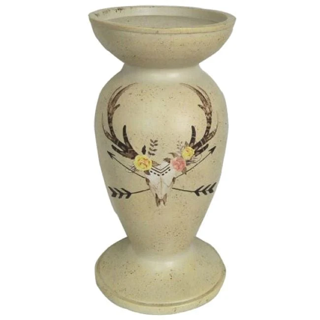 Organic Skull Floral Pedestal Candle Holder User-Friendly