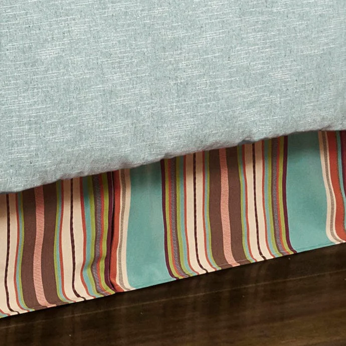 Easy-to-Use Serape Turquoise Bed Skirt Smooth