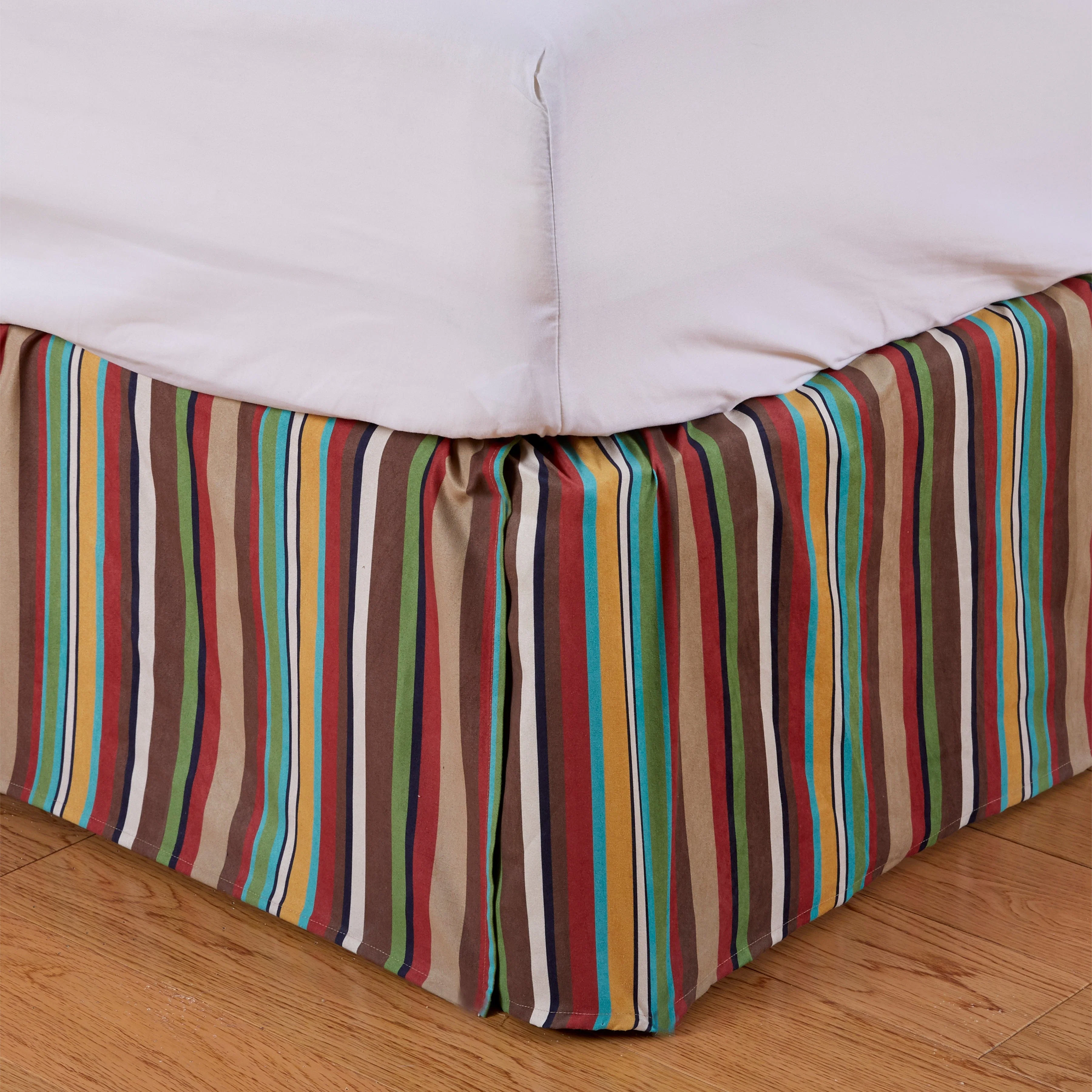 Solid Tammy Multicolor Stripe Bed Skirt Genuine