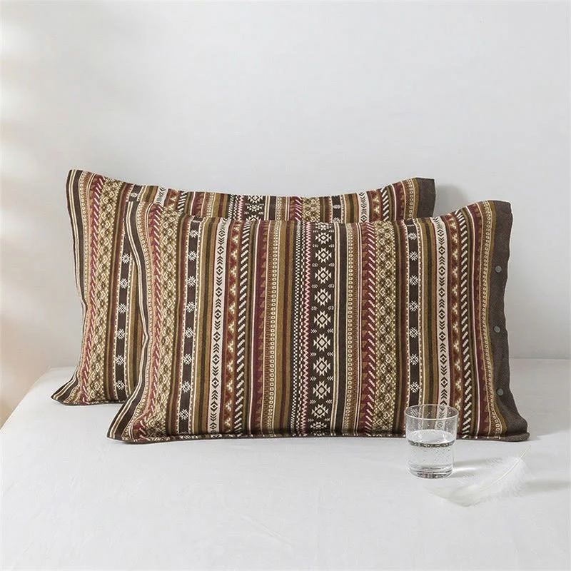 Artisan Ownkoti Bohemia Button Pure Cotton Pillowcases 2PCS Genuine