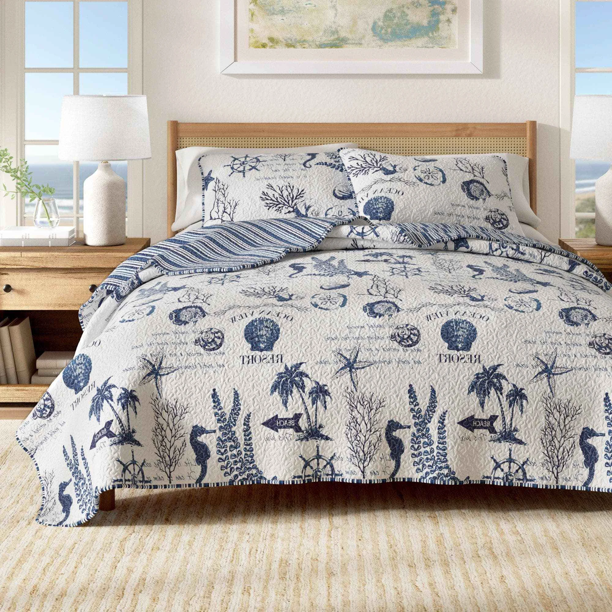 Classic 3-Piece Coastal Quilt – Catalina Collection Expertly Made
