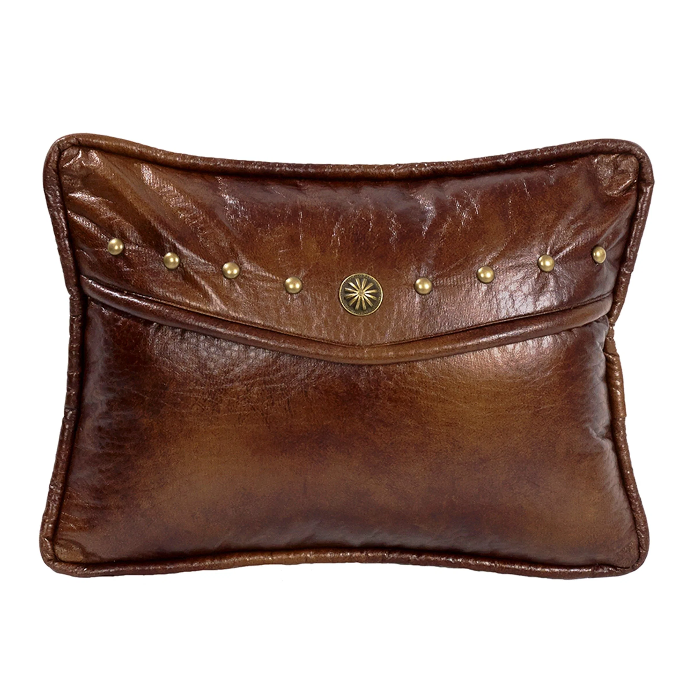 Contemporary Ruidoso Studded Faux Leather Envelope Pillow Powerful