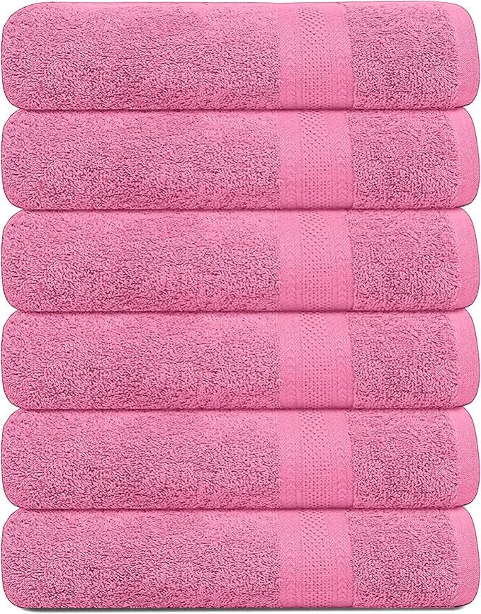 Modern KAHAF COLLECTION Cotton Bath Towels 24×48 Pack of 6 Towels Quick Dry Premium
