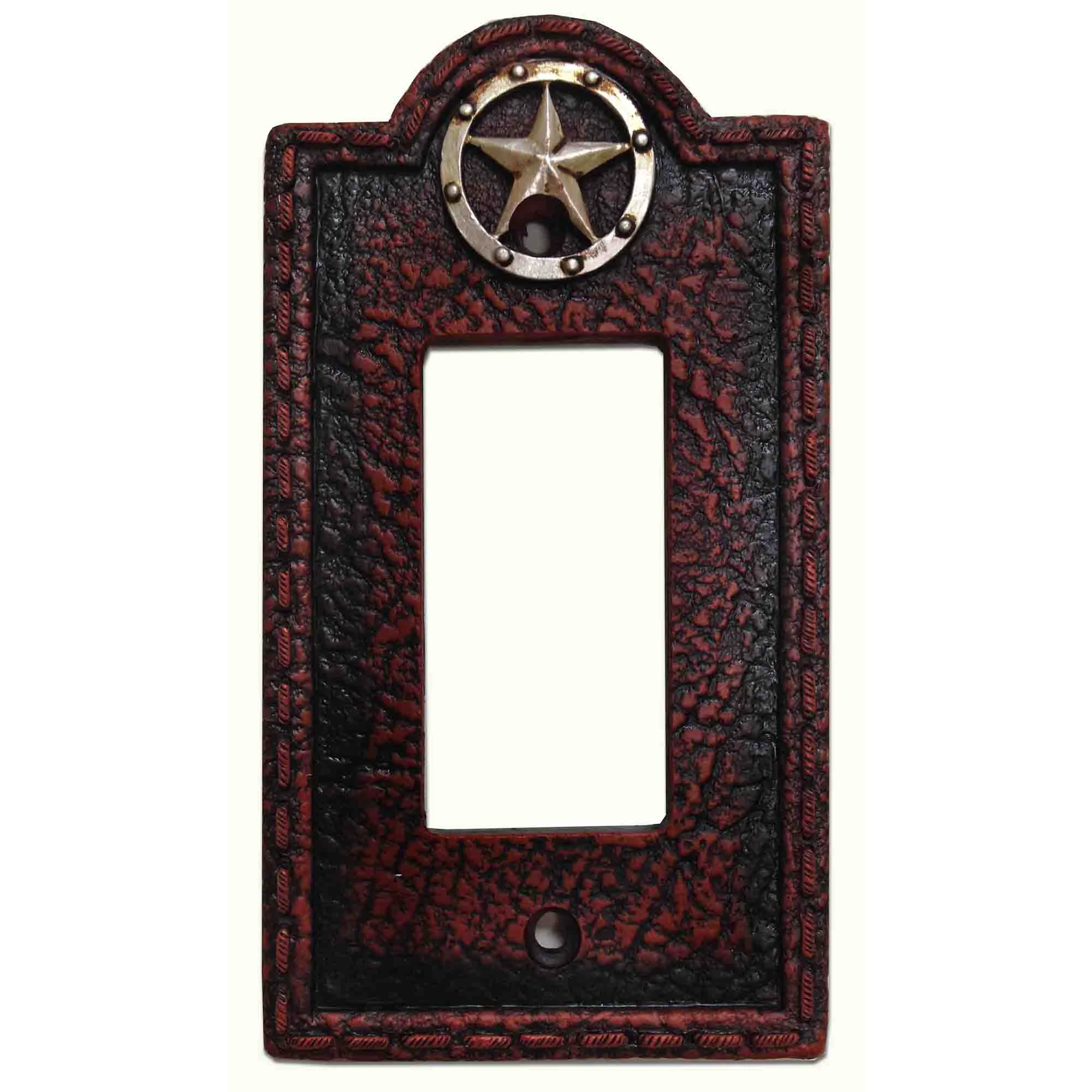 Genuine Leather Grain Single Rocker Wall Switch Plate Superior