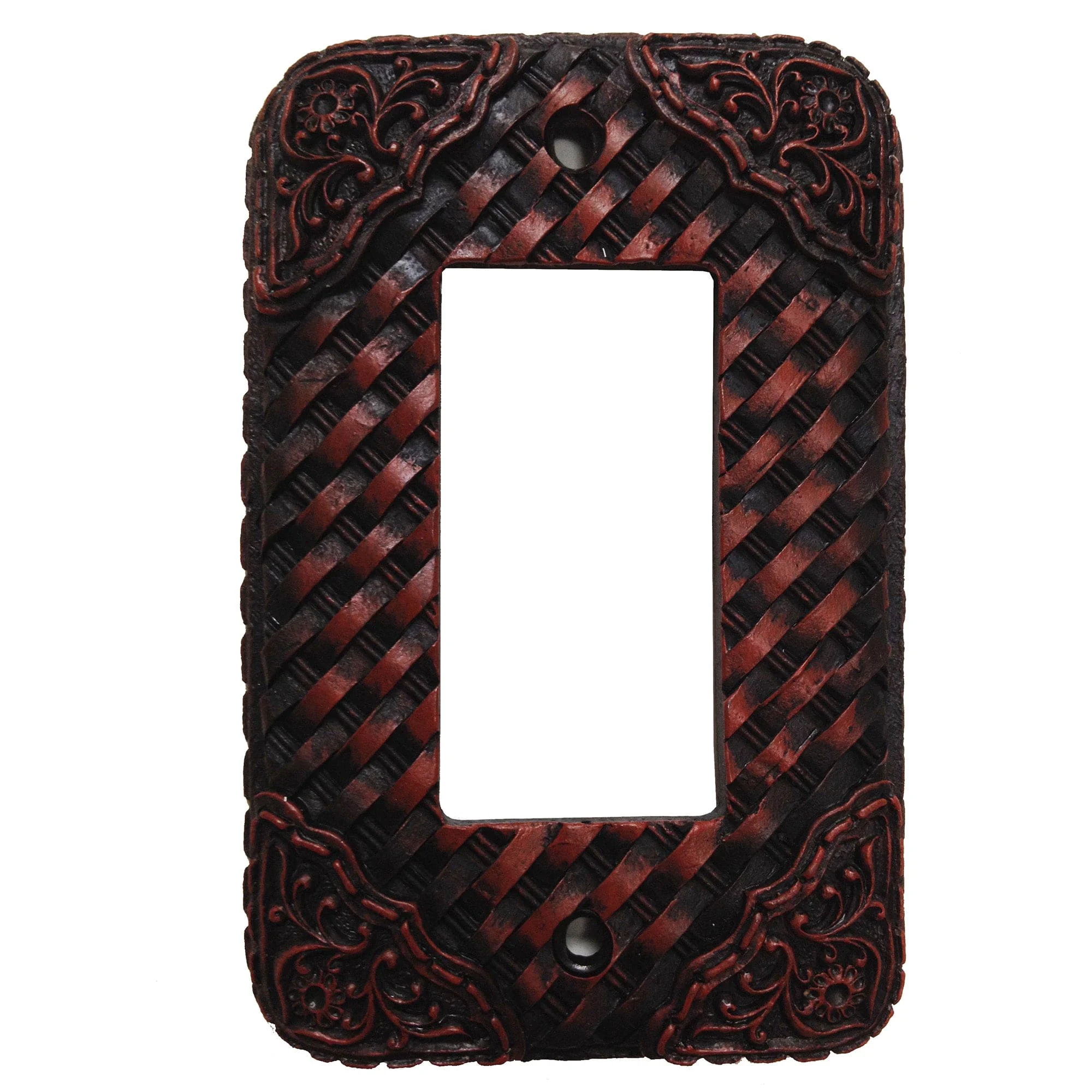 Fashionable Tooled Resin Weaver Single Rocker Wall Switch Plate Artisan