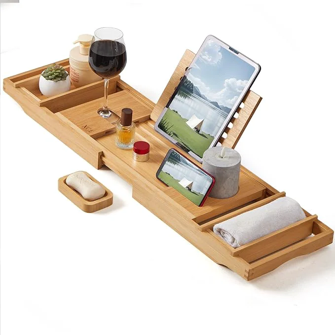 High-Quality XcE Bamboo Bathtub Caddy Tray Modern