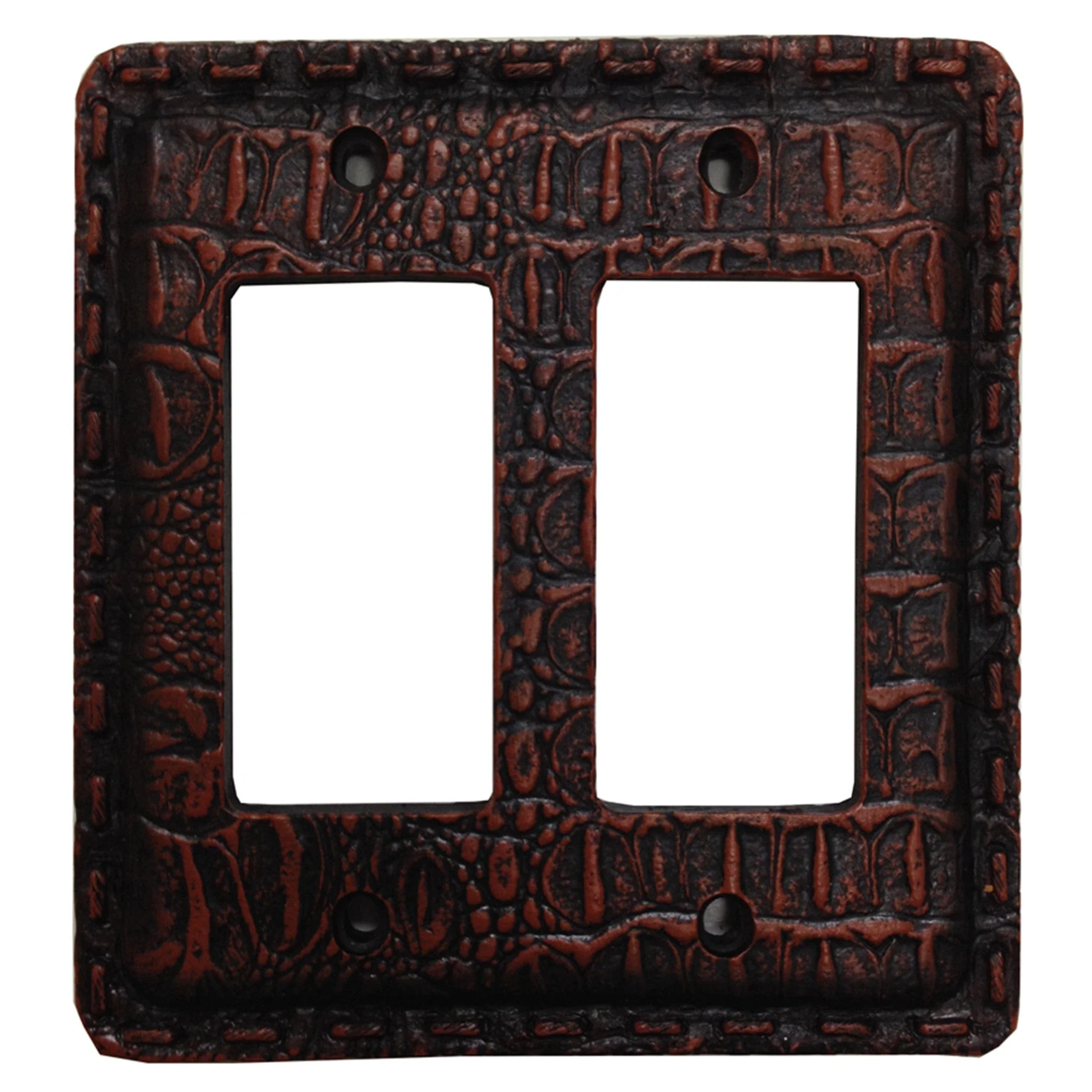Authentic Resin Gator Double Rocker Wall Switch Plate Premium