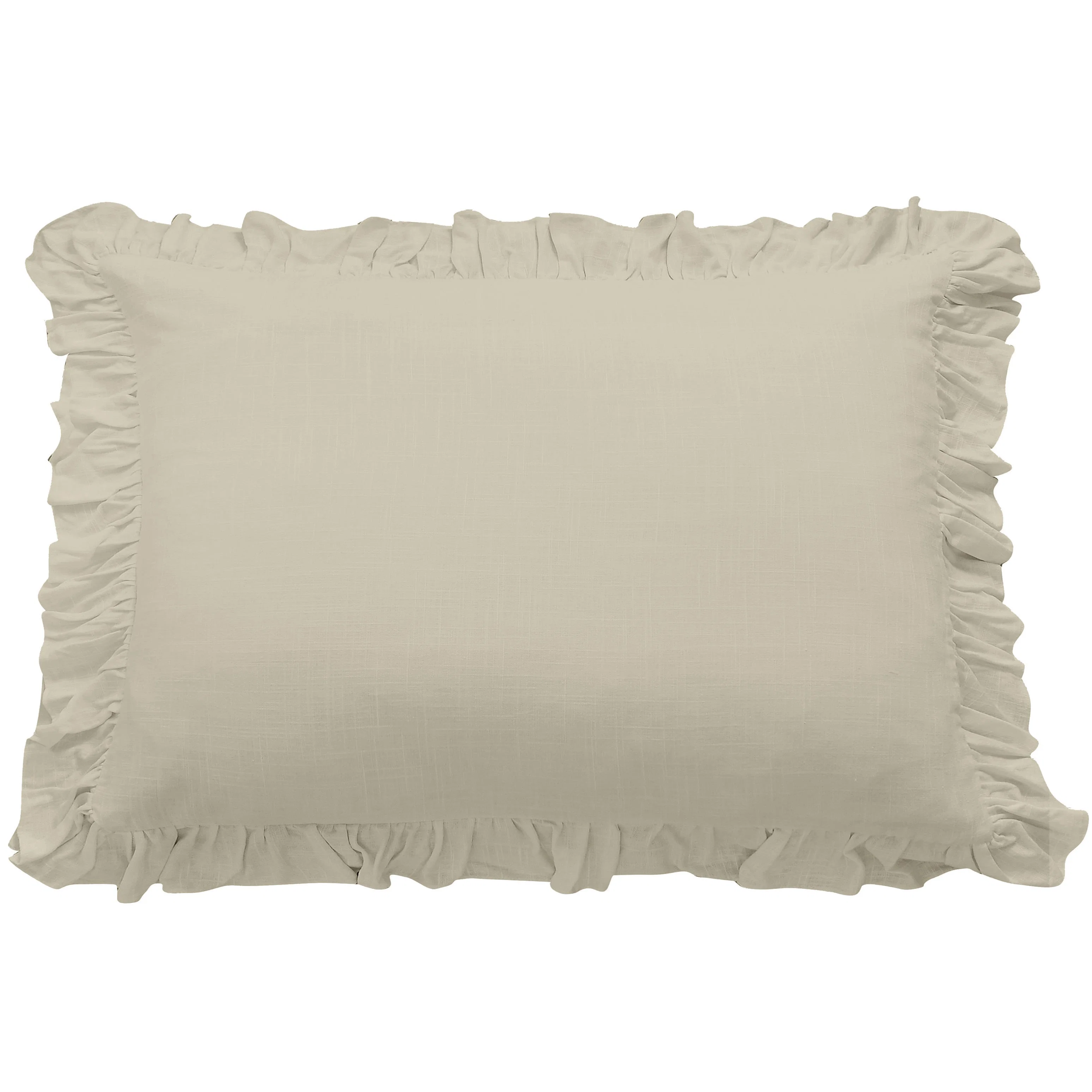 Fine Lily Washed Linen Ruffled Dutch Euro Pillow Fast