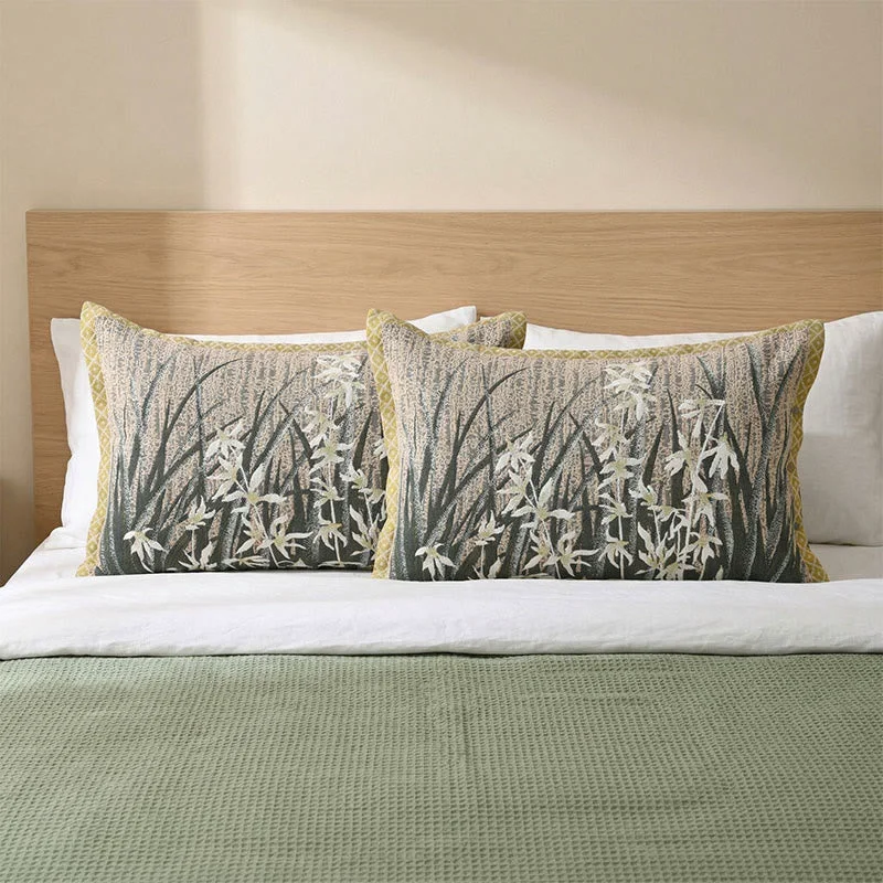 Reusable Ownkoti Orchid Floral Button Cotton Pillowcases 2PCS Original