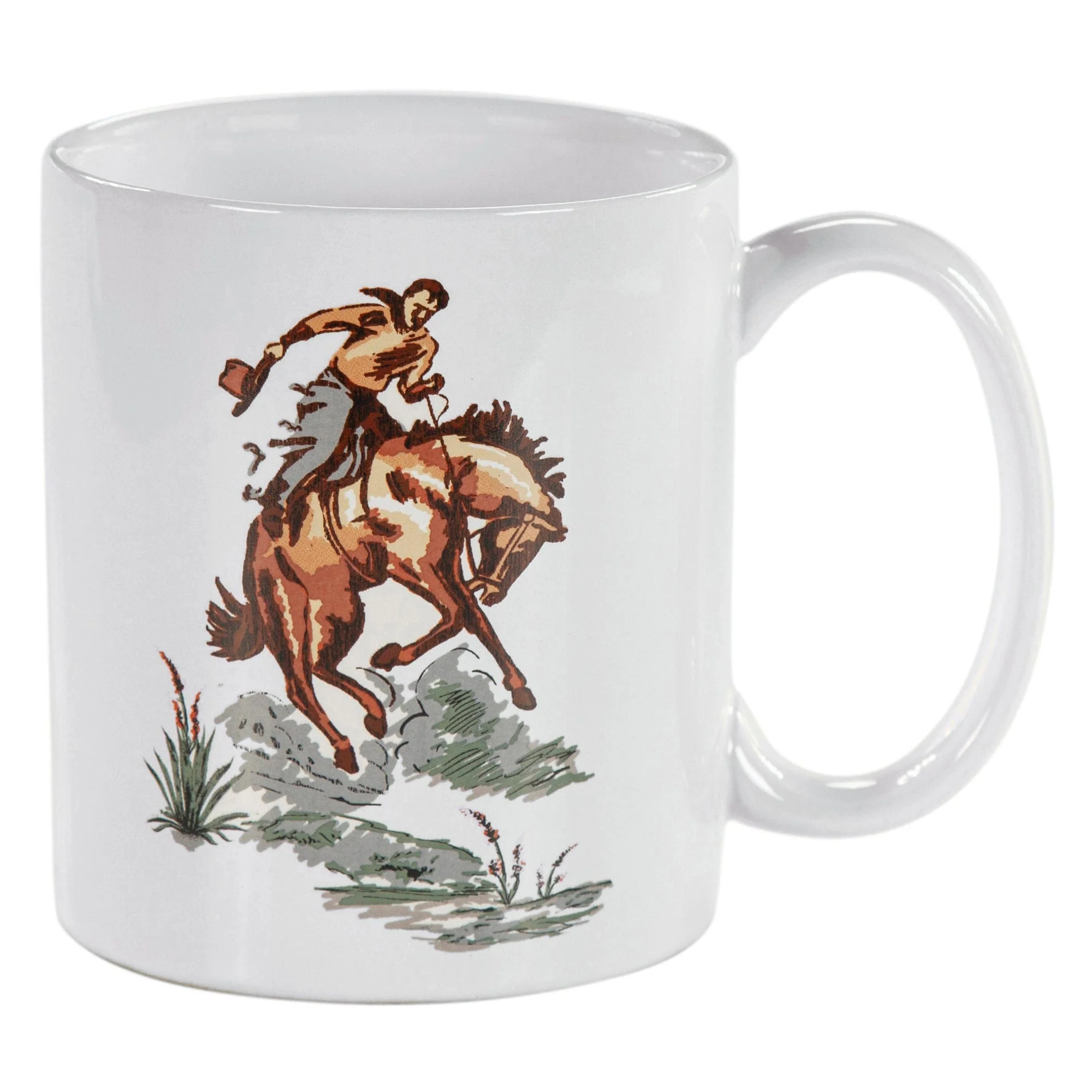 Reliable Ranch Life Bronco Mug Set 4 Pc Elegant