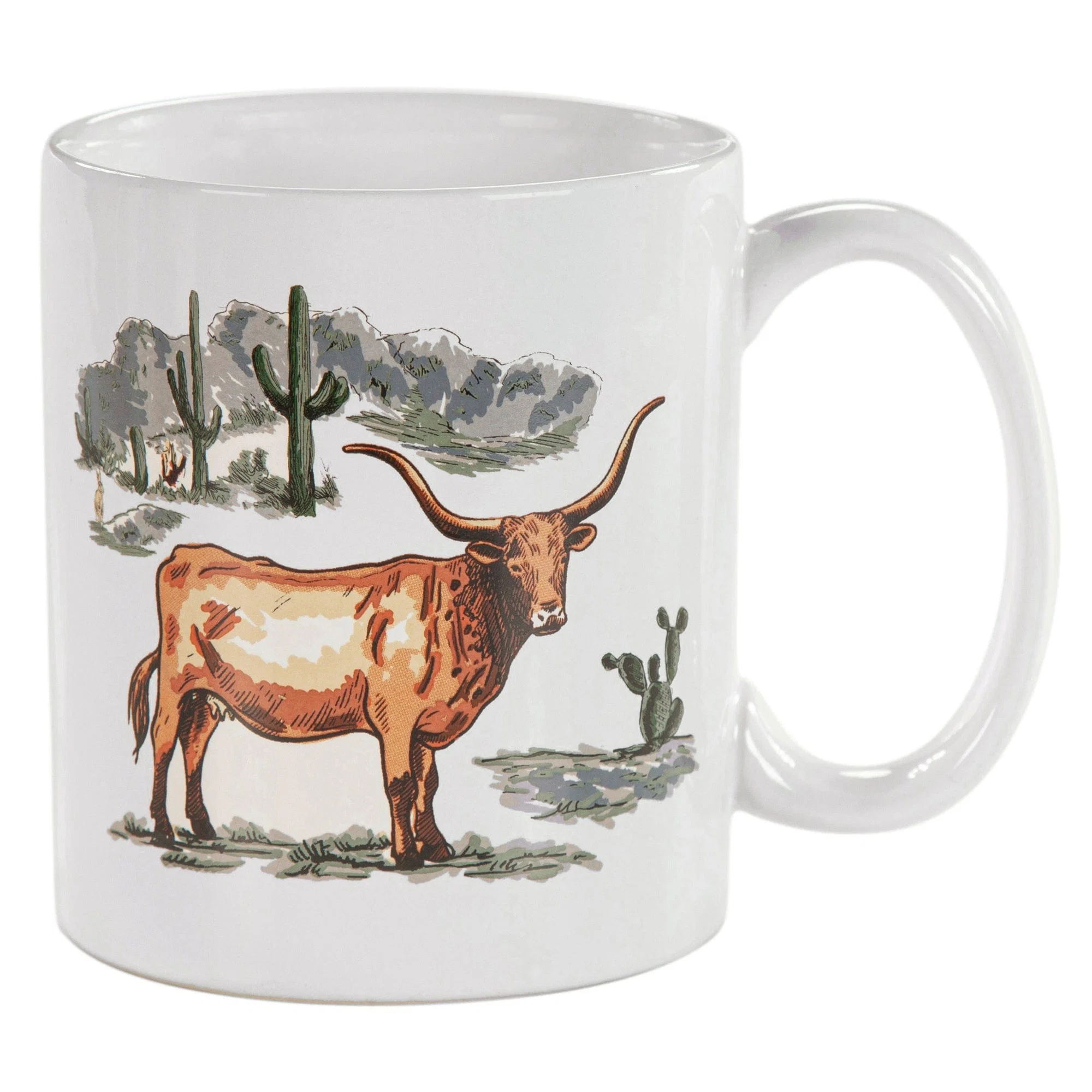 Minimalist Ranch Life Longhorn Mug Set 4 Pc Genuine