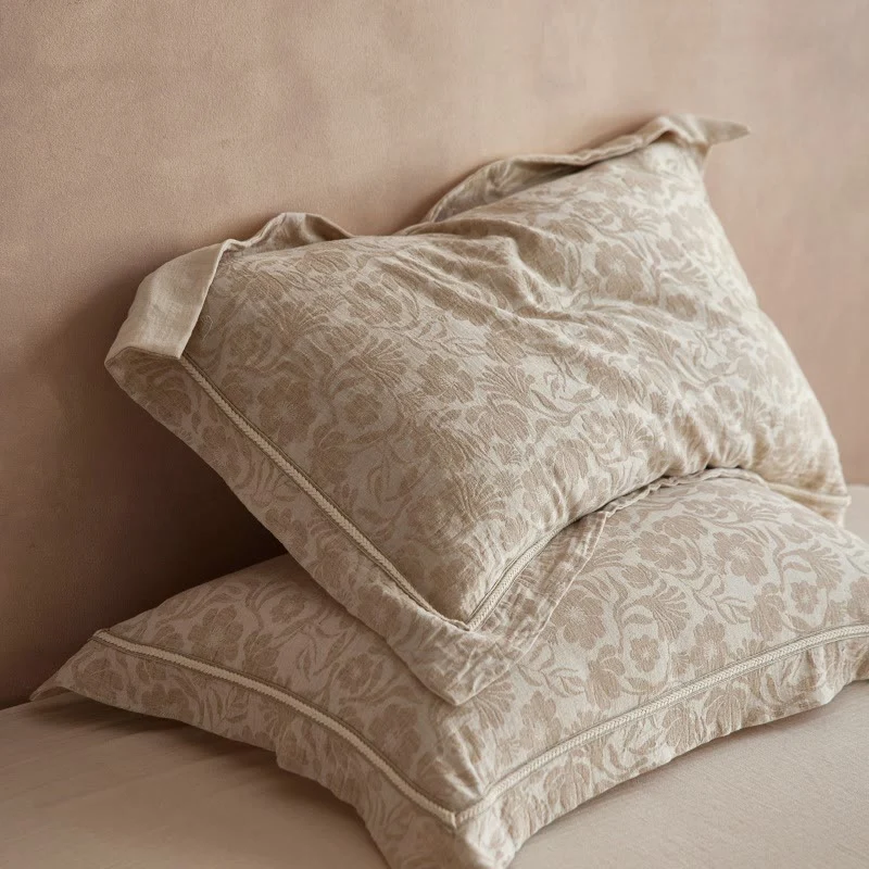 Fine Ownkoti Elegant Floral Jacquard Envelope Pillowcases 2PCS Expertly Made
