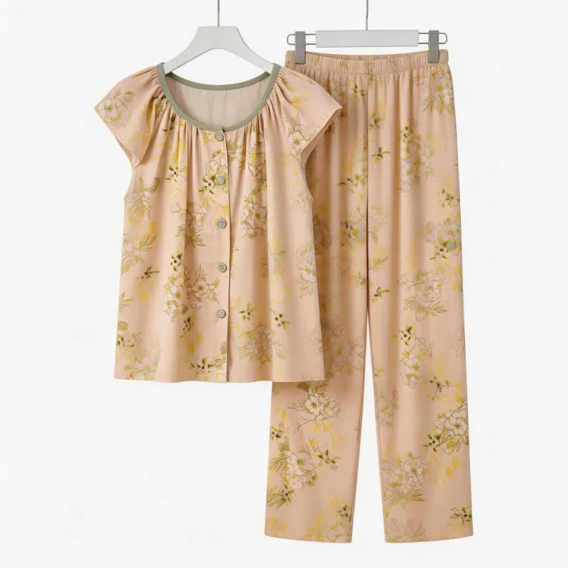 Eco-Friendly Ownkoti Refresh Pastel Floral Loungewear Set High-Performance
