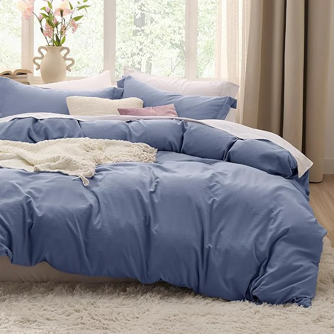 Stylish Bedsure Slate Blue Duvet Cover Twin Twin XL Size – 2 Pieces Prewashed Polyester Extra Soft Bedding Set Includes 1 Twin Duvet Cover 68 39 39 x90 39 39 with Zipper Closure amp 1 Pillow Sham No Comforter World-Class