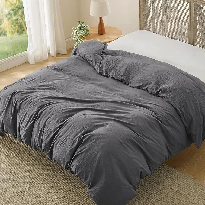 Consistent Bedsure Dark Grey Duvet Cover Queen Size Only – Prewashed Cotton-Like Polyester Extra Soft All Season Bedding Includes 1 Duvet Cover 90×90 Inches with Zipper Closure Comforter Not Included Healthy