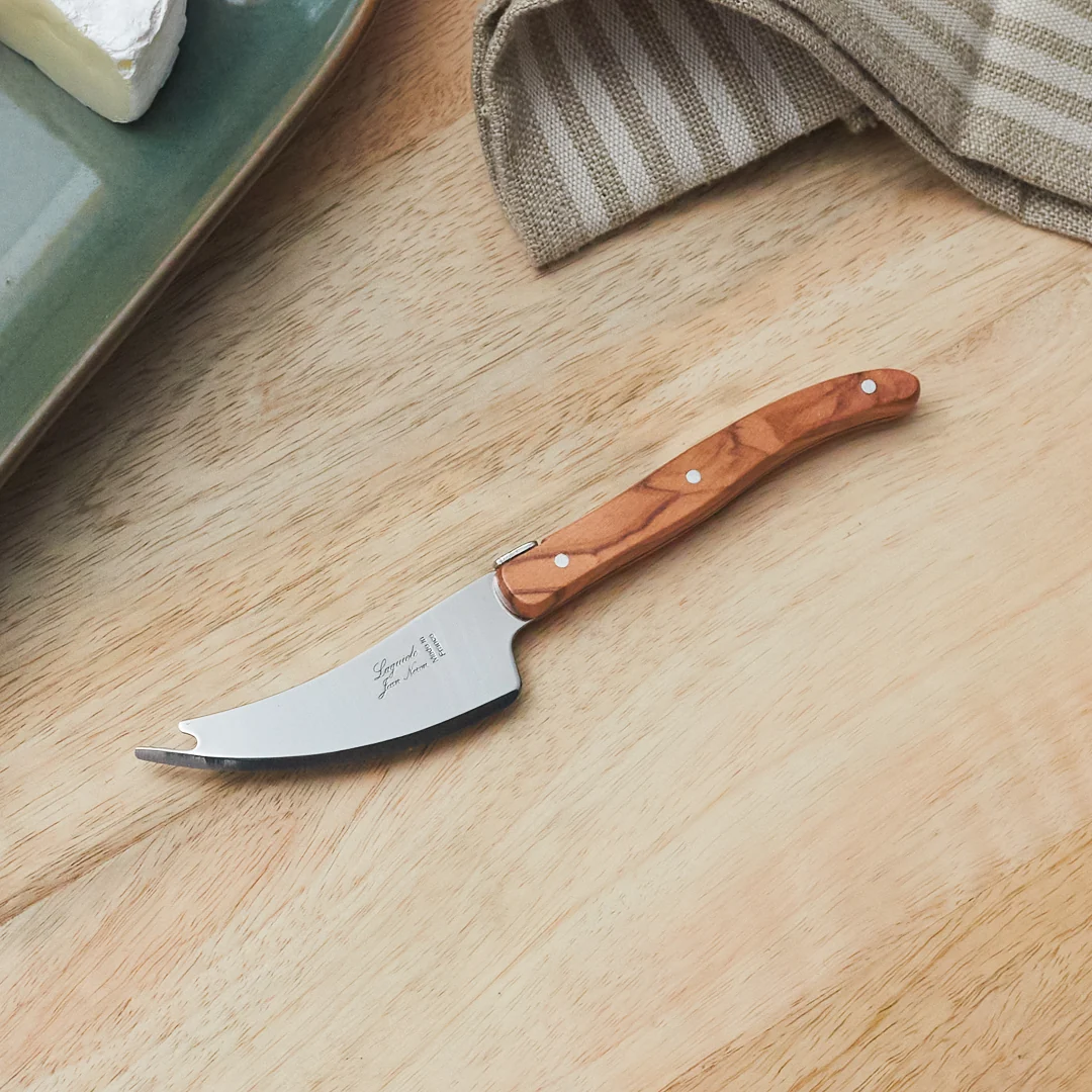Reliable Set of 4 Laguiole Pronged Knife Olive Wood Smooth