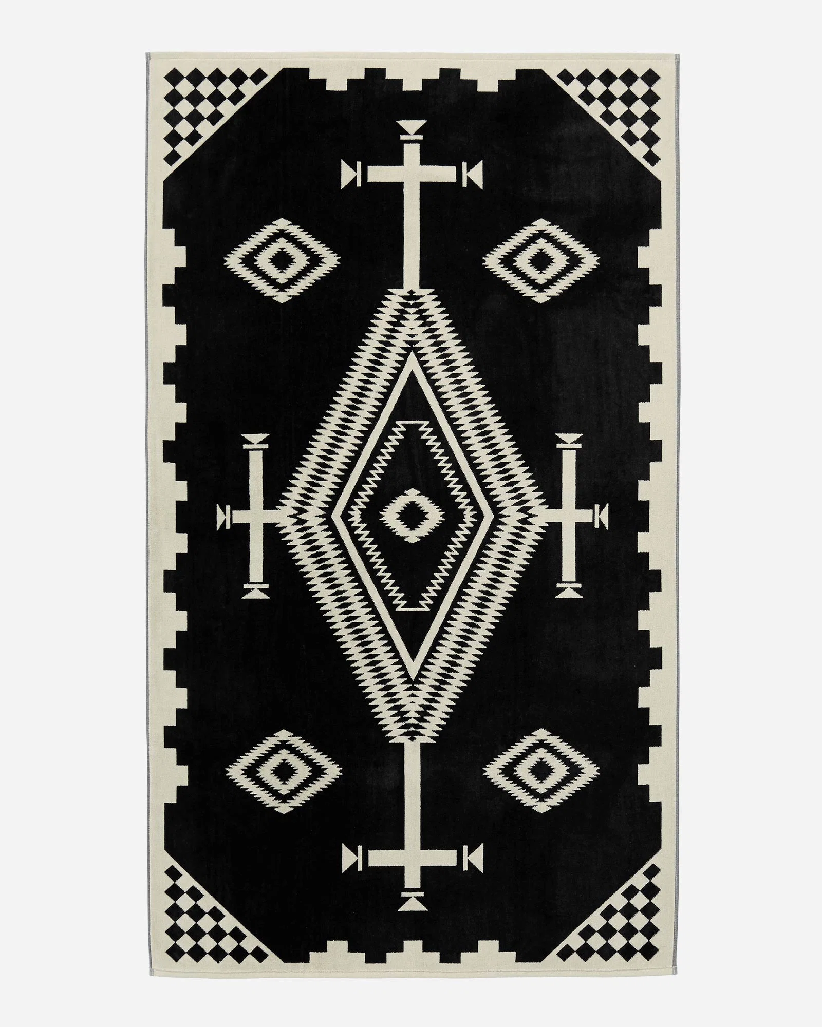 Modern Los Ojos Spa Towel Black White Top-Quality