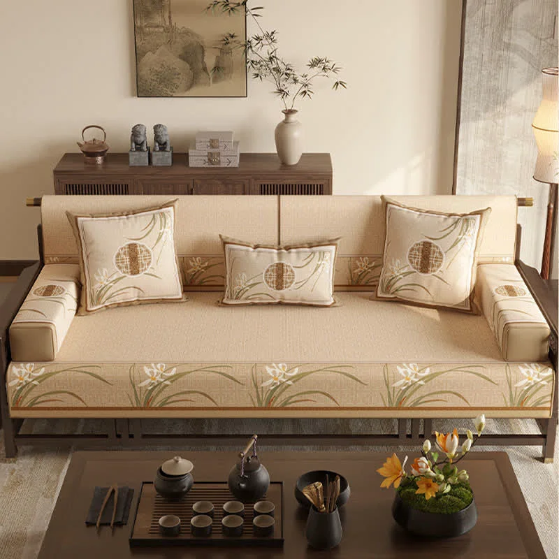 Stylish Ownkoti Vintage Orchid Print Sofa Protector Secure