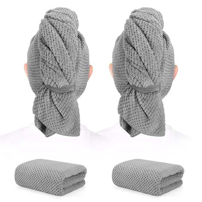 Secure BE 2 Pack Microfiber Hair Towel Smooth