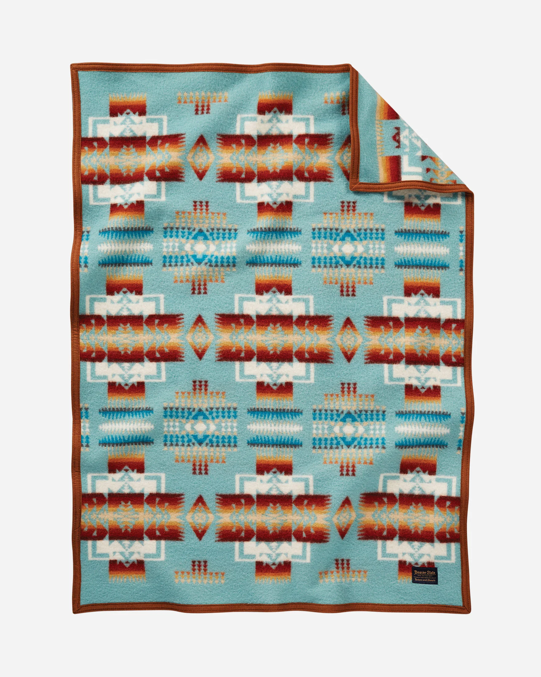 Expertly Made Chief Joseph Crib Blanket Aqua Eco-Friendly