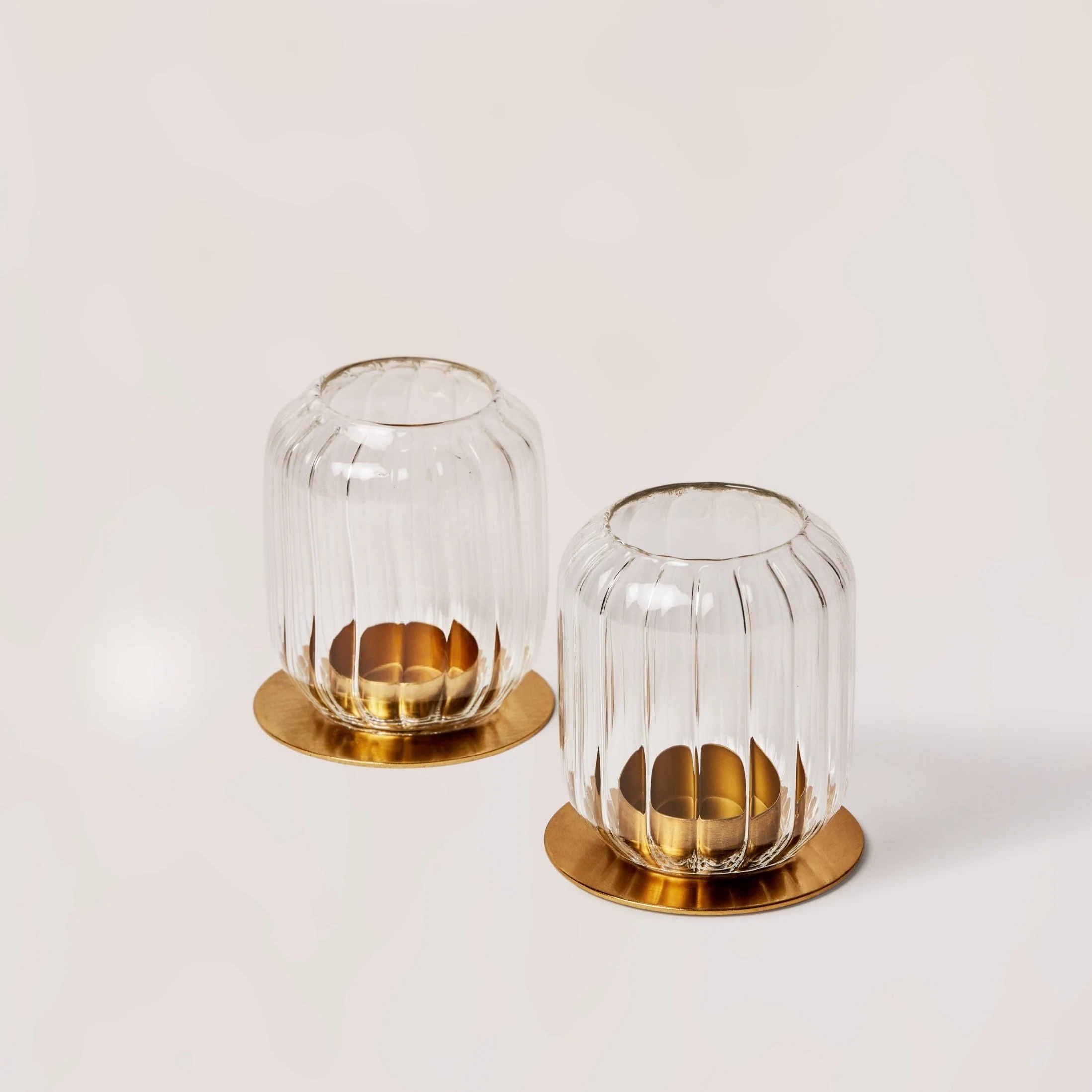 Enhanced Kira Glass Lantern – set of 2 Elegant