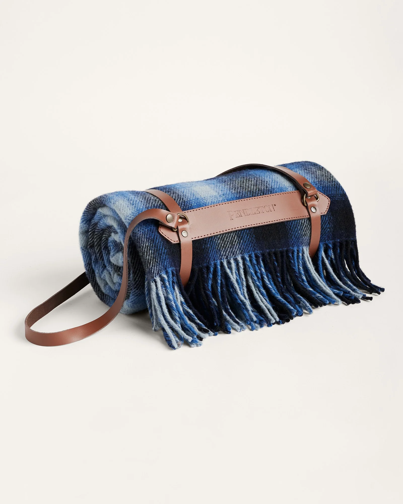 Natural Motor Robe Throw With Leather Carrier Midnight Ombre Breathable