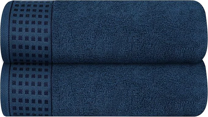 Secure GLAMBURG Cotton 2 Pack Oversized Bath Towel Set 28×55 Inches Ultra Soft Dependable