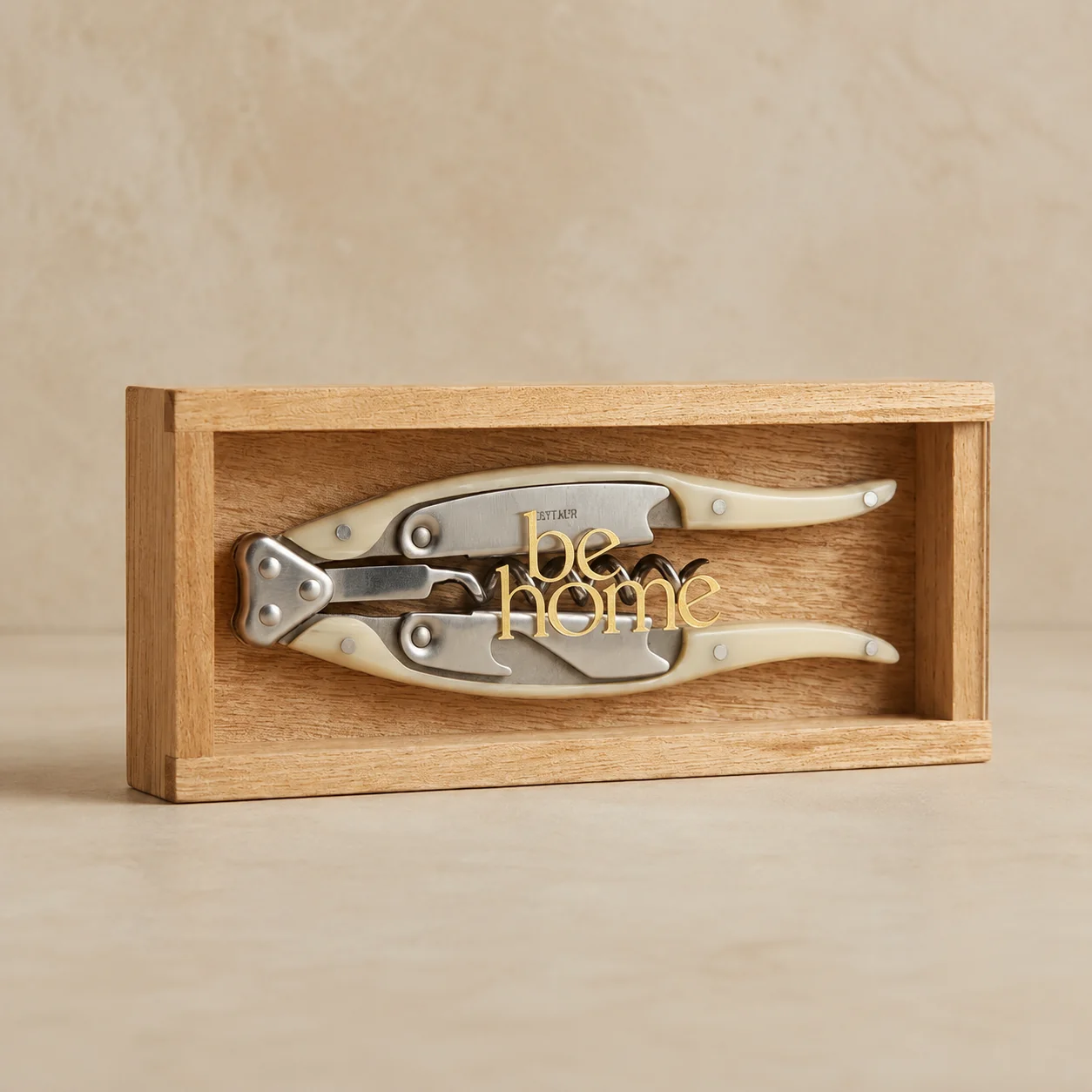 Next-Generation Ivory Butterfly Corkscrew in Wooden Box Organic