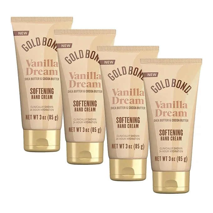 Reusable Gold Bond Vanilla Dream Softening Hand Cream Set Luxurious Everyday Hand Cream Casual