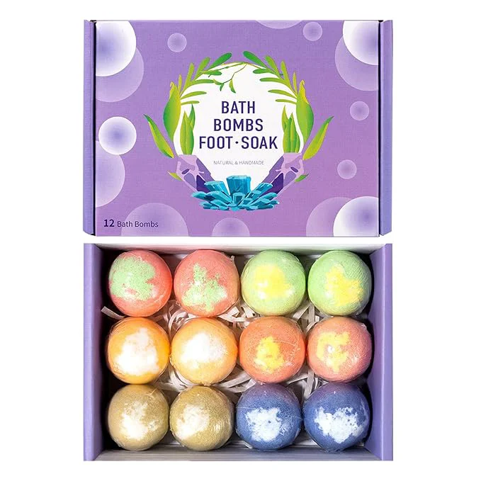 Versatile Foot Bath Bombs 12 Pack Organic Natural Handmade Foot Soak Soft