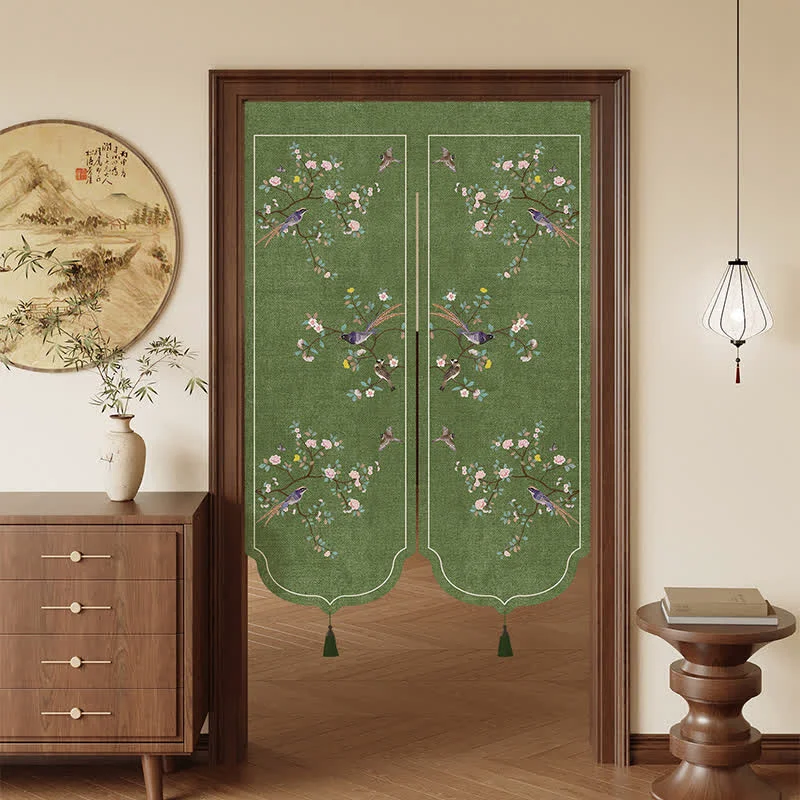 Durable Ownkoti Floral Bird Room Divider Door Curtain Classic