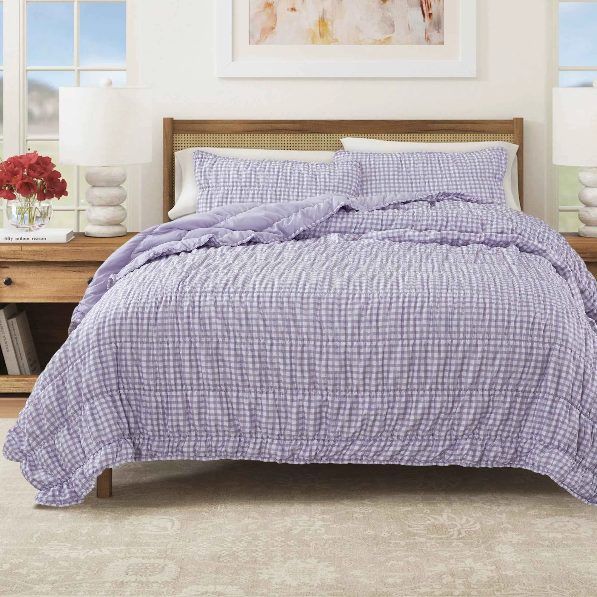 Detailed Gingham Printed Quilt Set – Gingham Collection Modern