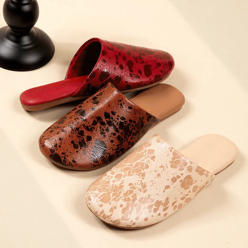 Environmentally Friendly Ownkoti Vintage Marble Pattern Indoor Slippers Elegant