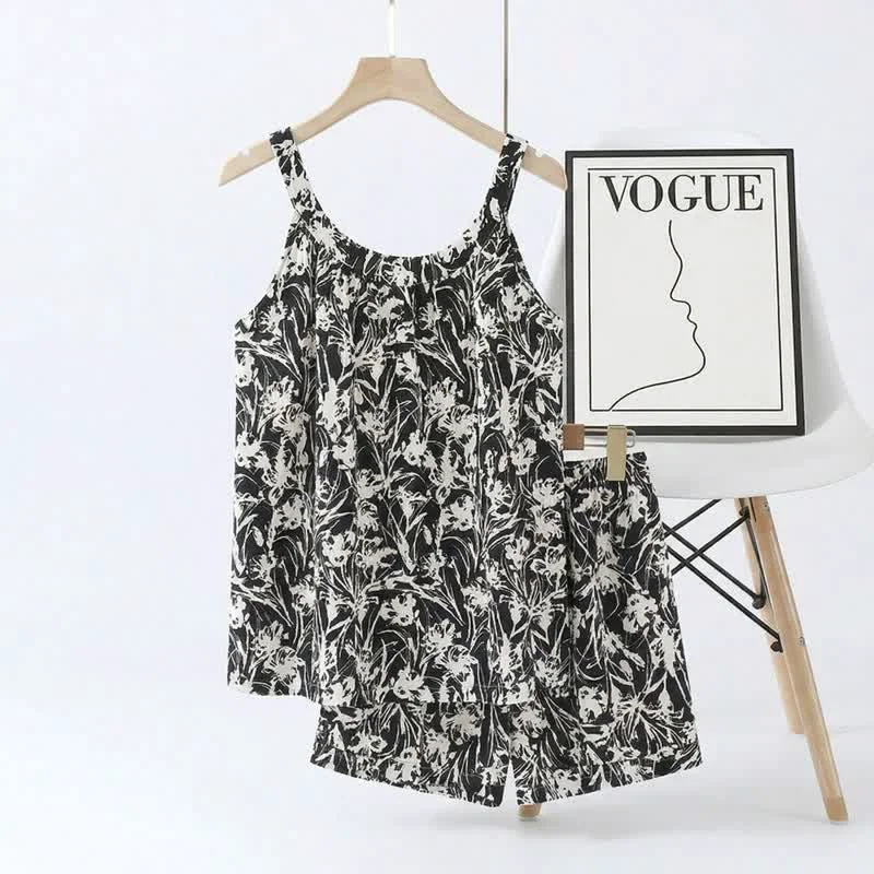 Recyclable Ownkoti Abstract Art Cami amp Shorts Pajama Set Casual